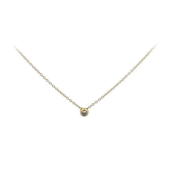 Gold Solitär Halskette mit Zirkon