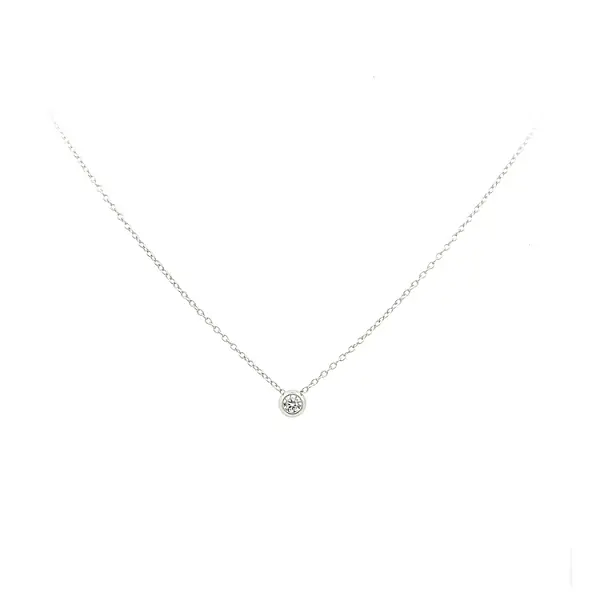 Gold Solitär Halskette mit Zirkon