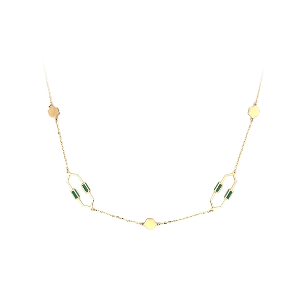 Gold-Halskette mit Emaille