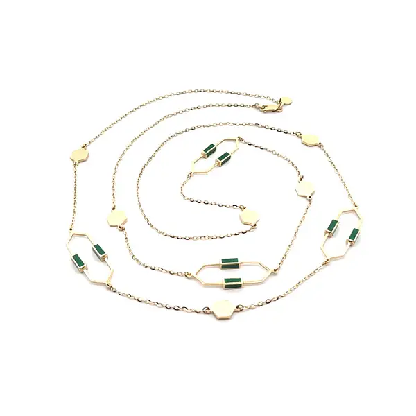 Gold-Halskette mit Emaille