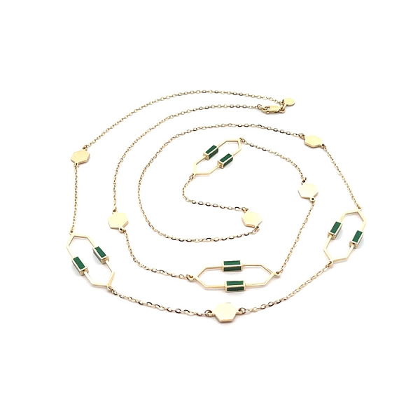 Gold-Halskette mit Emaille