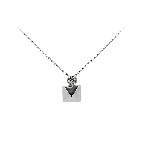 Halskette mit Zirkonen aus Weißgold