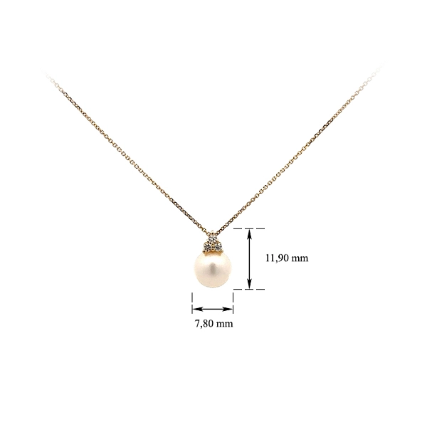 Gold-Halskette mit Perlen und Zirkonen