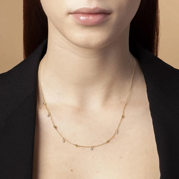 Halskette mit Zirkonias in Gold
