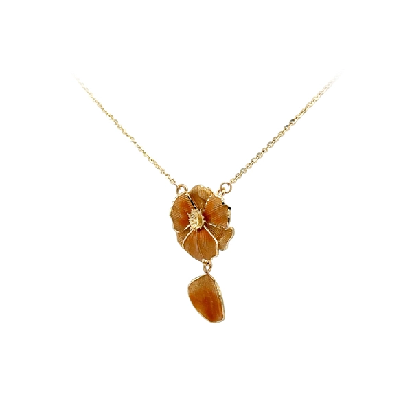 Gold-Halskette mit Emaille