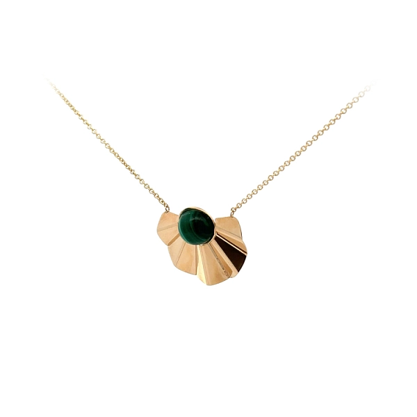 Goldhalskette mit Malachit