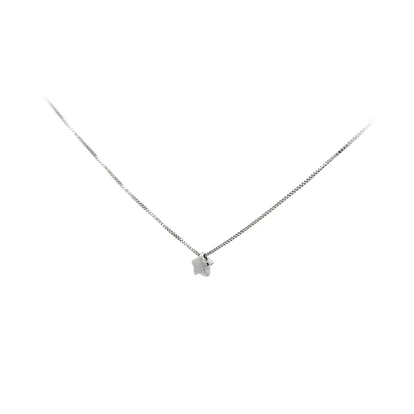 Weißgold-Stern-Halskette