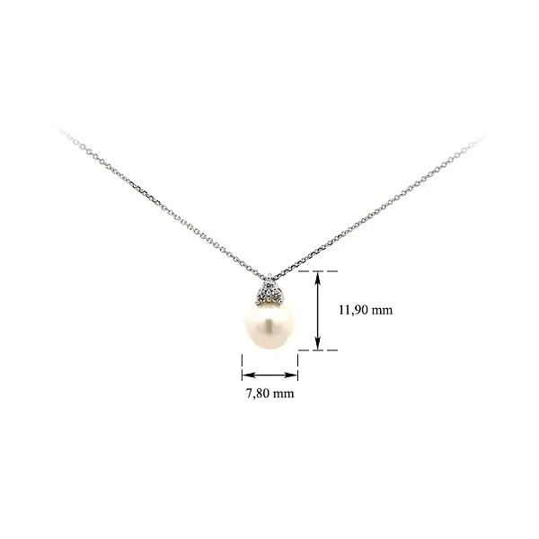 Halskette mit Weißgoldperle