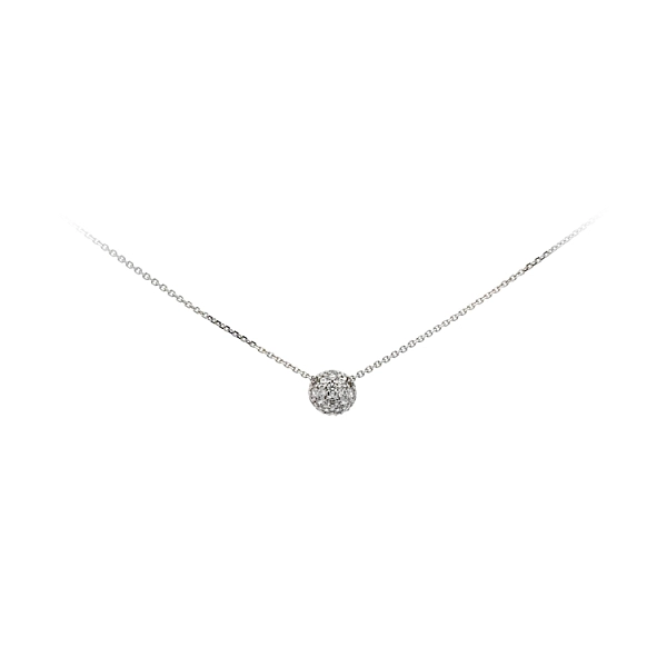 Halskette mit Zirkonen aus Weißgold