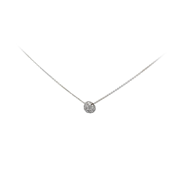 Halskette mit Zirkonen aus Weißgold