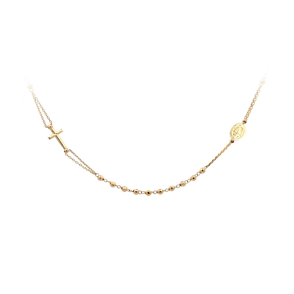 Goldhalskette mit Medaillon und Kreuz - Symbolische Eleganz