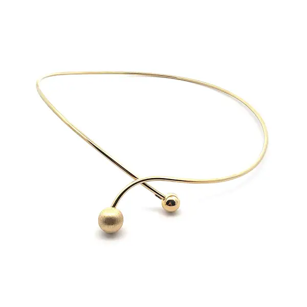 Gold Festes Halsband Kugeln