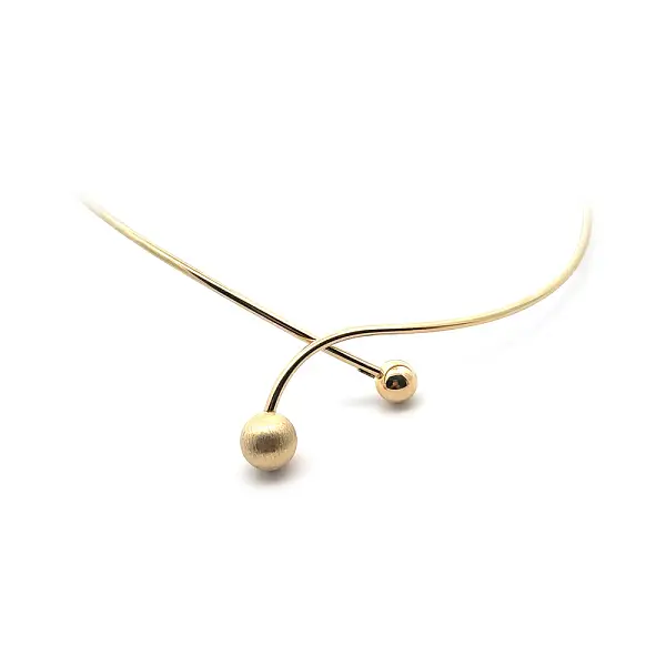 Gold Festes Halsband Kugeln