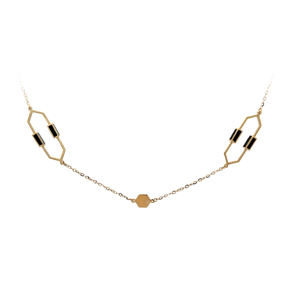 Gold-Halskette mit Emaille