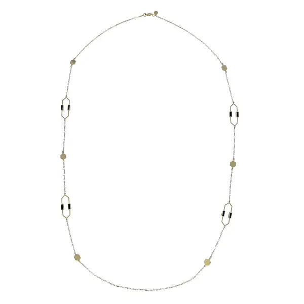 Gold-Halskette mit Emaille