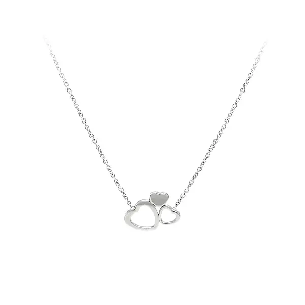 Halskette Connected Hearts in Weißgold