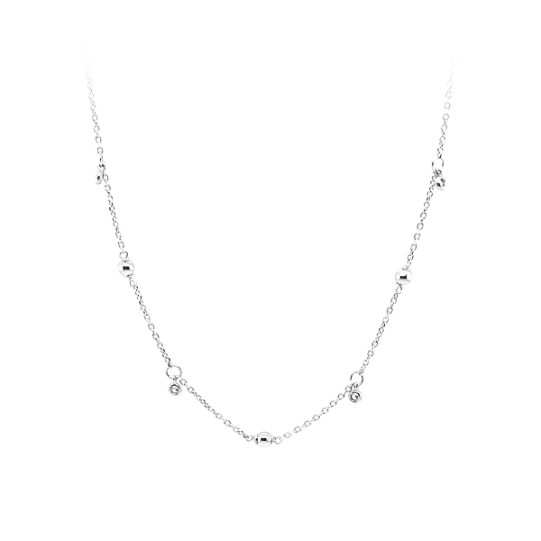 Halskette mit Zirkonen aus Weißgold