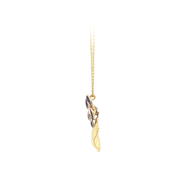 Goldblumenkette mit Emaille