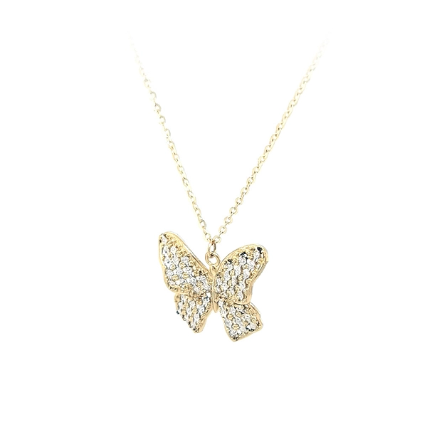 Gold Schmetterling Halskette mit Zirkonias