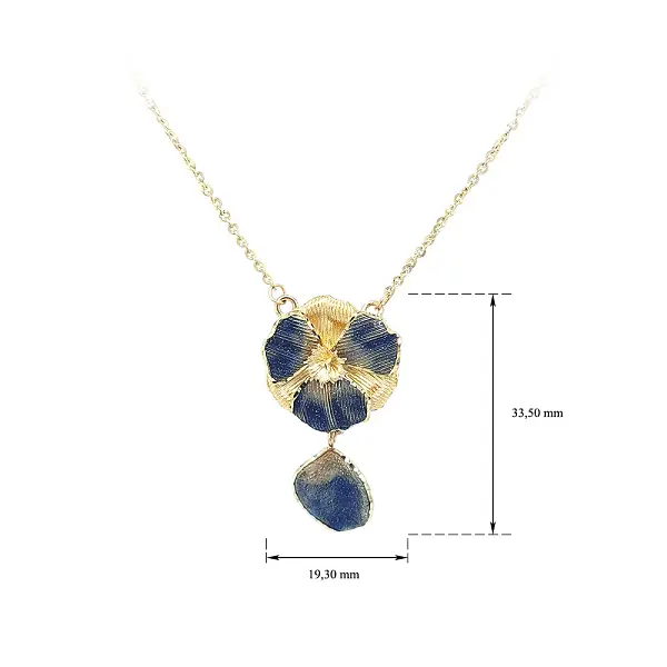 Gold-Halskette mit Emaille