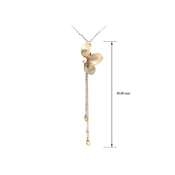 Goldblumenkette mit Perle