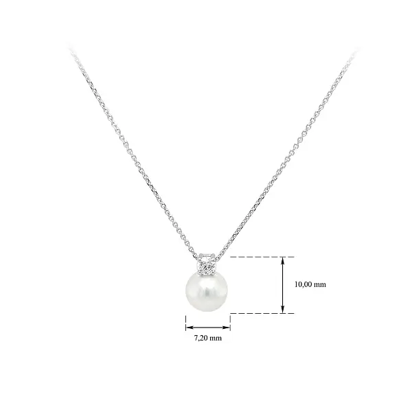 Weißgold Perlenkette