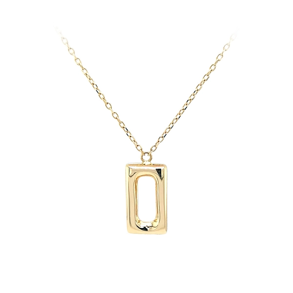 Goldene Halskette in geometrischer Form