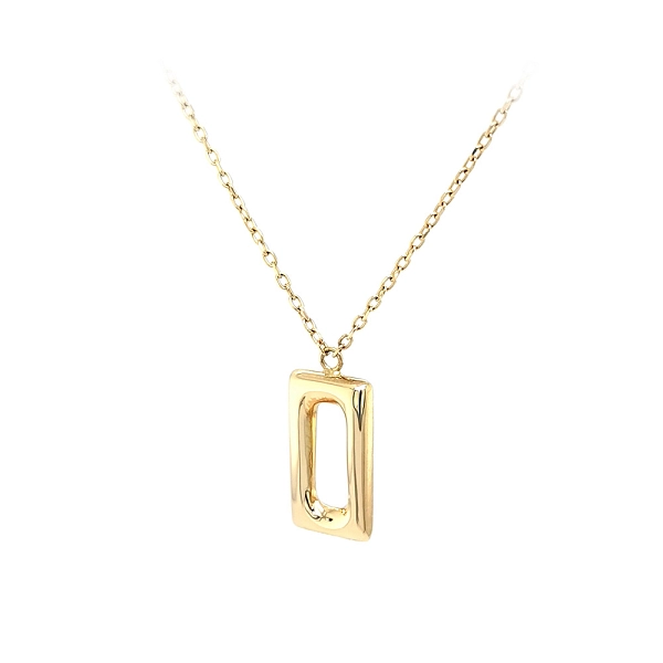 Goldene Halskette in geometrischer Form