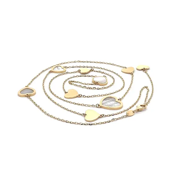 Gold Halskette Herzen mit Perle