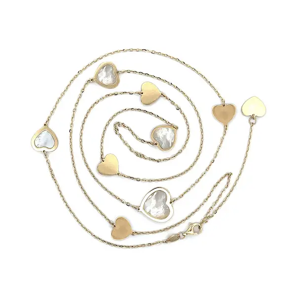 Gold Halskette Herzen mit Perle