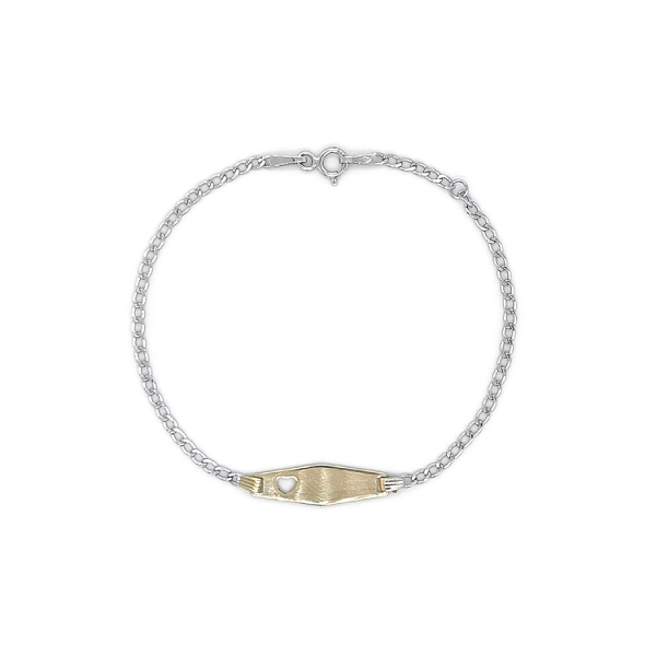 Kinderarmband mit Platte aus kombiniertem Gold