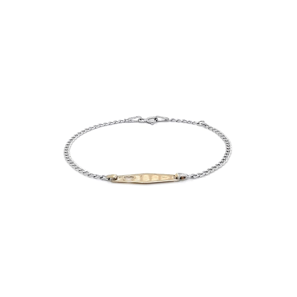 Kinderarmband mit Platte aus kombiniertem Gold