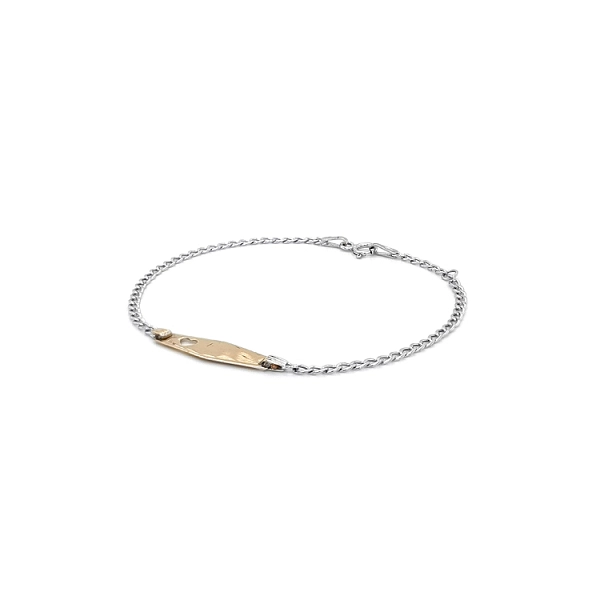 Kinderarmband mit Platte aus kombiniertem Gold