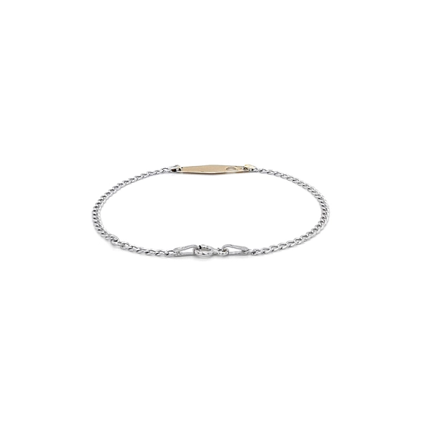 Kinderarmband mit Platte aus kombiniertem Gold