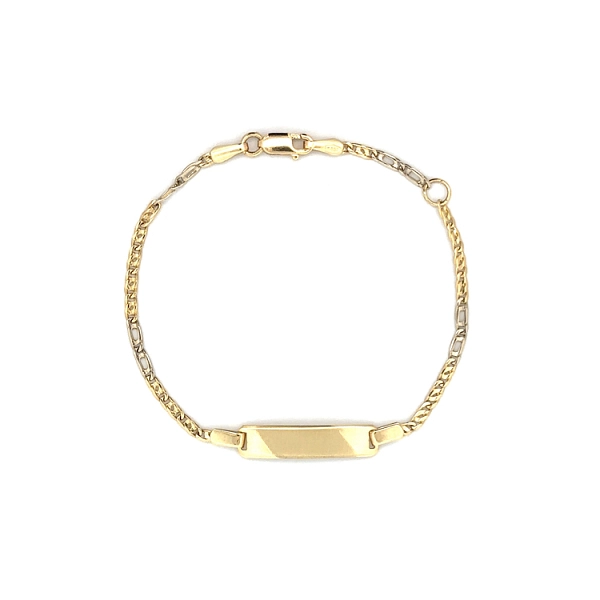 Gold-Babyarmband mit Gravurplatte
