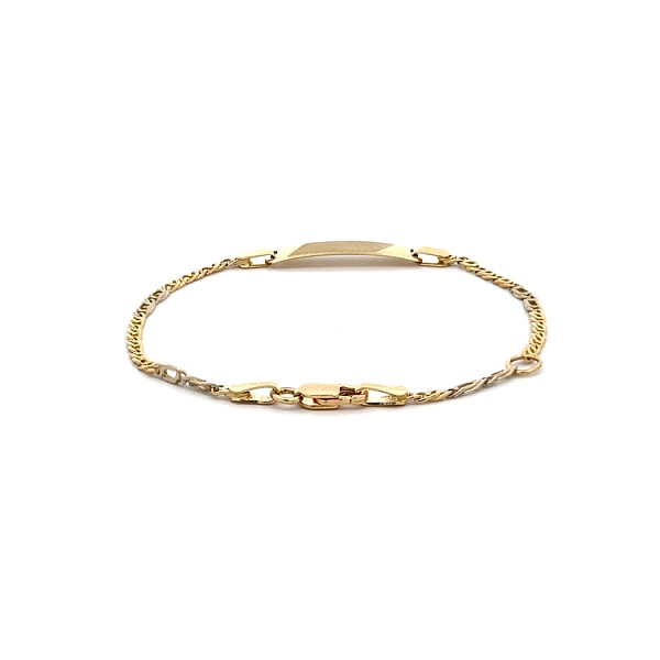 Gold-Babyarmband mit Gravurplatte
