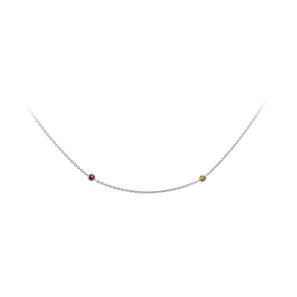 Goldkette mit farbigen Steinen