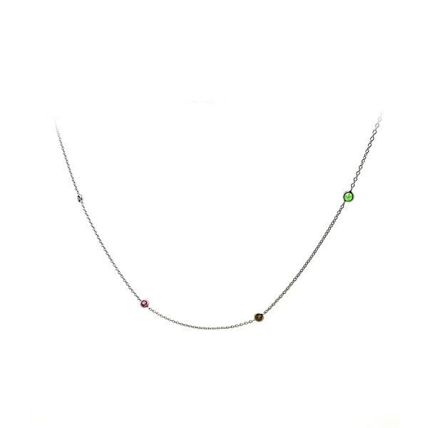 Goldkette mit farbigen Steinen