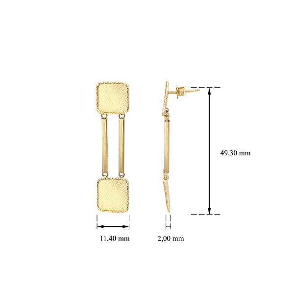 Goldfarbene Ohrringe mit Anhänger