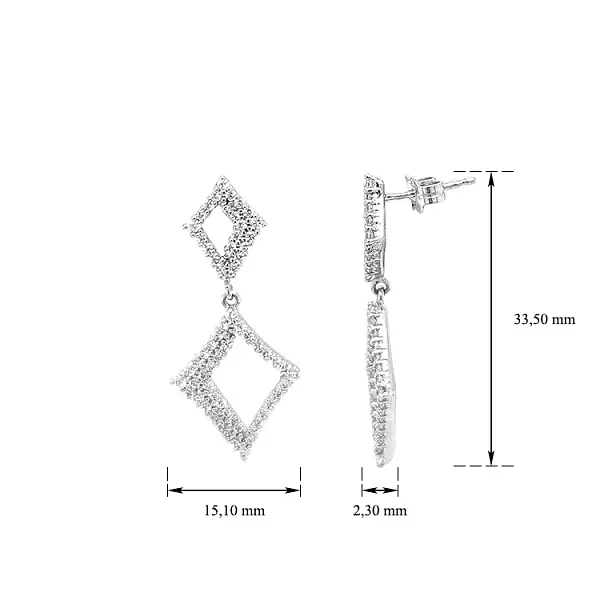 Weißgold-Ohrringe mit Zirkonen