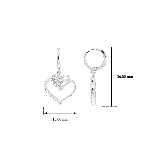 Goldohrringe Herzen mit Zirkonen