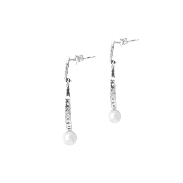 Goldohrringe mit Perlen und Zirkonen