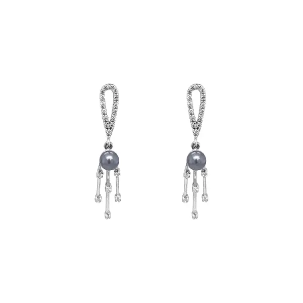 Goldene Perlenohrringe mit Zirkonen