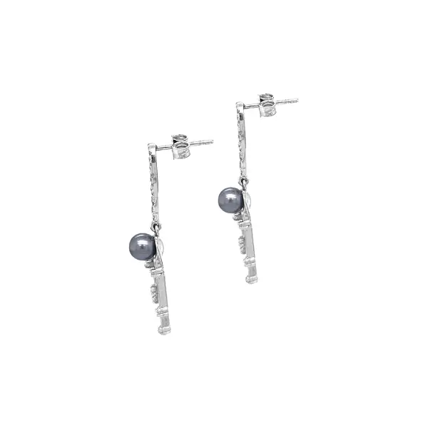 Goldene Perlenohrringe mit Zirkonen