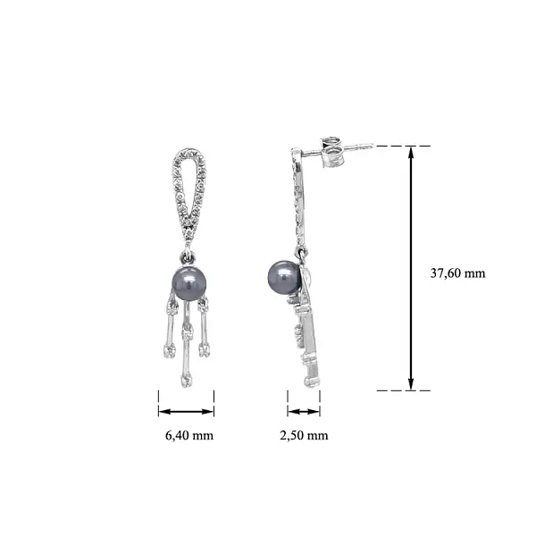 Goldene Perlenohrringe mit Zirkonen