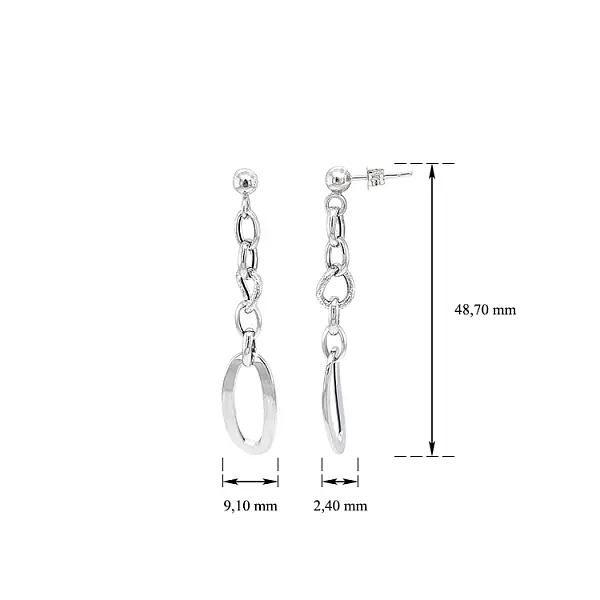 Weißgold-Ohrringe mit Baumeln