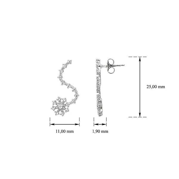 Ohrringe mit Zirkonen aus Weißgold