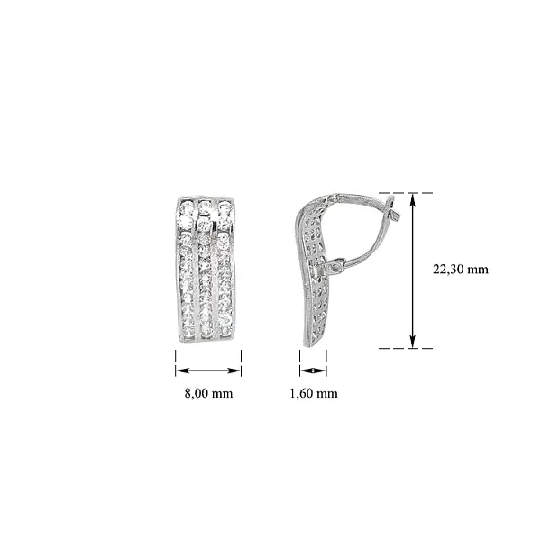 Ohrringe mit Zirkonen aus Weißgold
