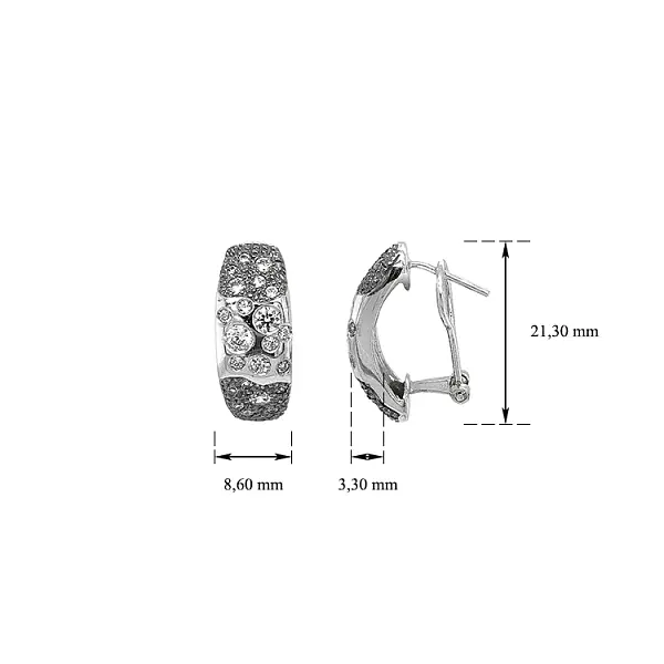 Ohrringe mit Zirkonen aus Weißgold