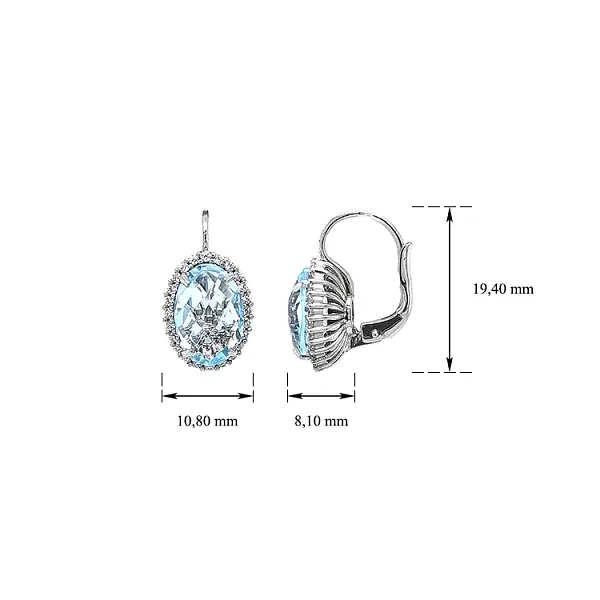 Weißgold-Topas-Ohrringe